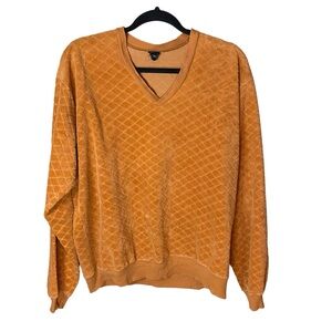 Vintage 70’s‎ Campus Velour Burnt Orange Pullover Size XL RARE
